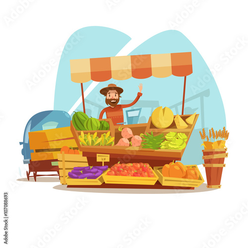 Market Cartoon Concept 