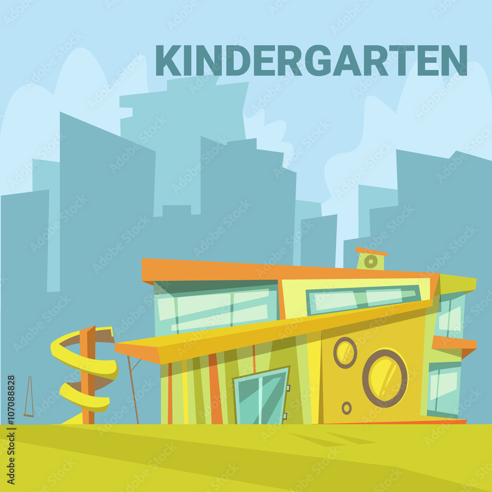 Kindergarten Cartoon Background