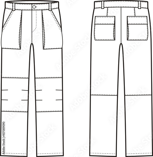 Work pants. Front and back