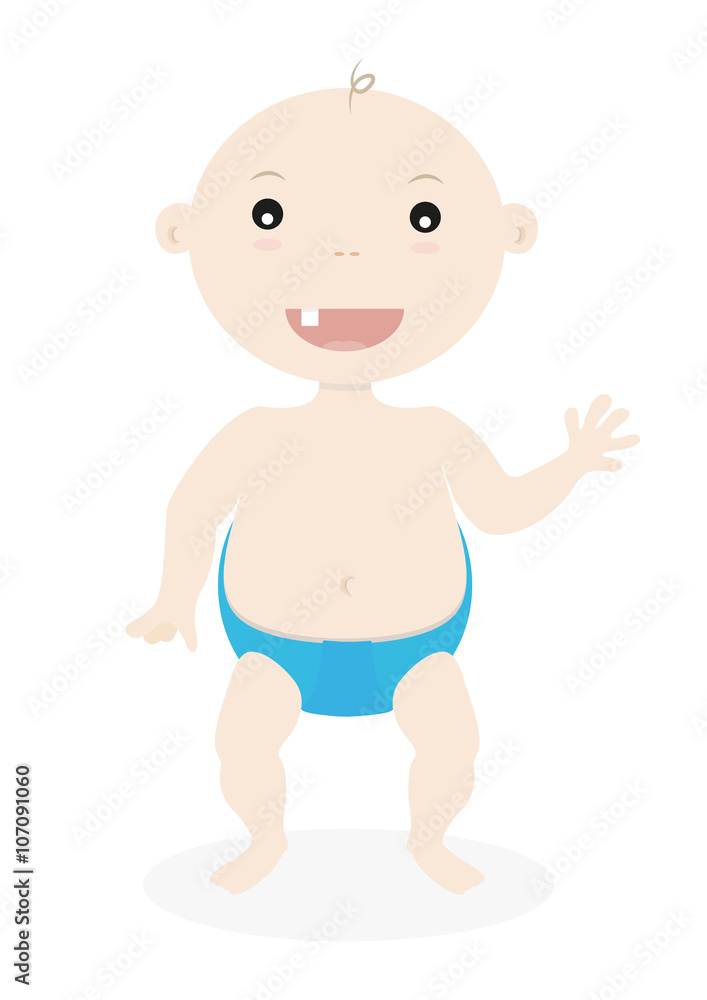 cute little baby boy adorable cartoon kid vector illustration