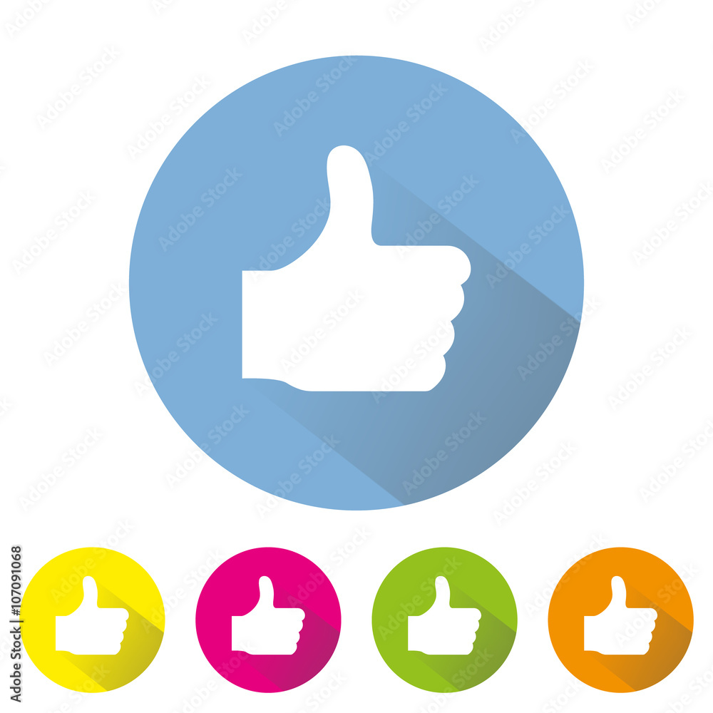 thumbs up hand,like concept social vector flat icon set long shadow illustration thumbs up hand,like concept social vector flat icon set long shadow illustration