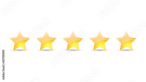 5 gold star set vector illustration