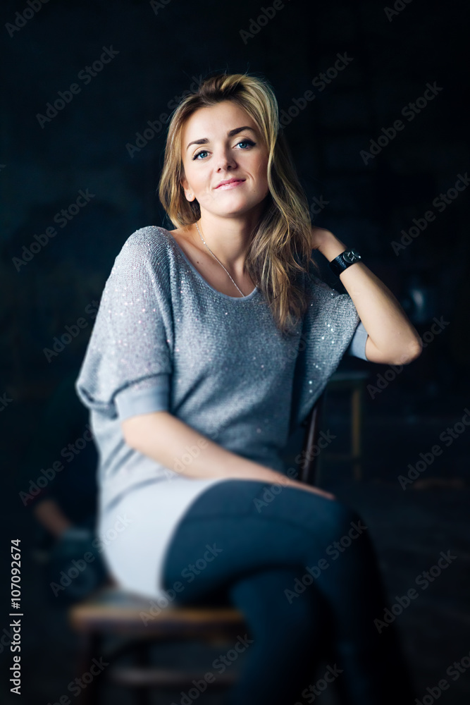 portrait of a young girl in the Studio