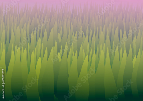 Vector illustration. Grass in fog.