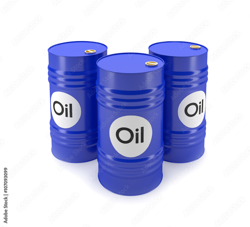 Blue oil barrels Blue oil barrels