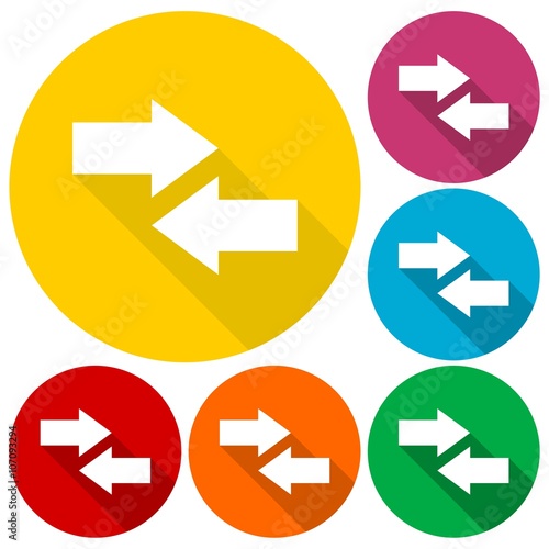Free Download Right Left arrow sign icons set with long shadow - GFXLoad