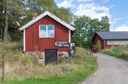 Canvas Print Hus och stugor efter en grusväg på Värmdö (3 av 5)