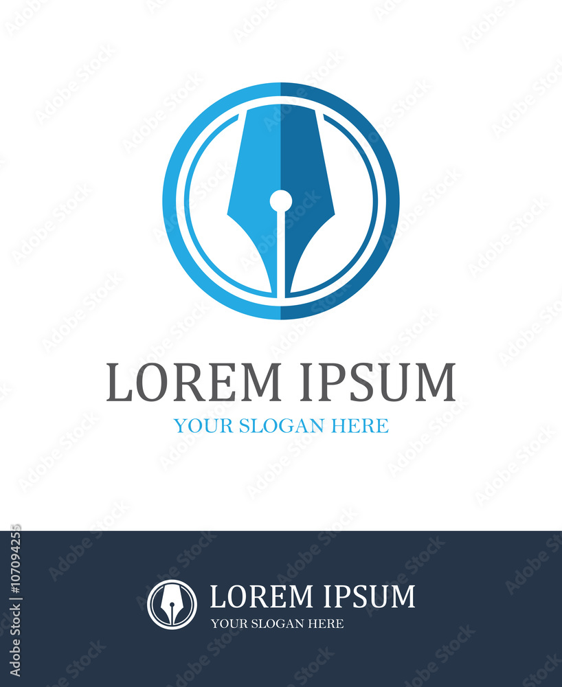Fountain pen round logo