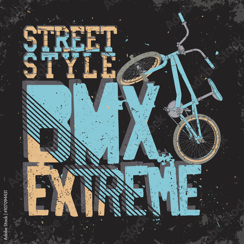 BMX Riding vector Typography