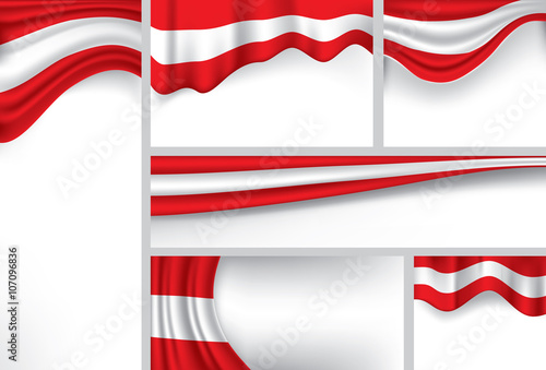 Abstract Austria Flag, Austrian Colors (Vector Art)