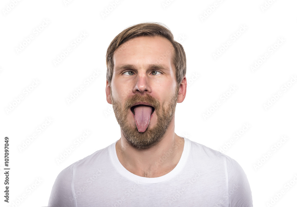 Man with his eyes crossed. Man with his eyes crossed.