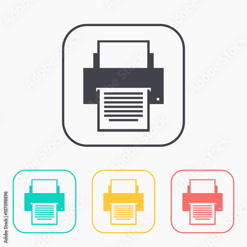 color icon set of printer