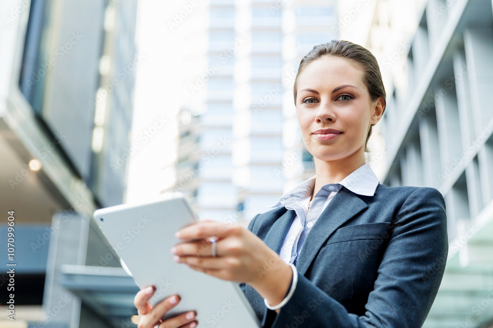 Portrait of business woman smiling outdoor Portrait of business woman smiling outdoor