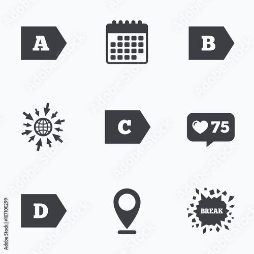 Energy efficiency class icons.