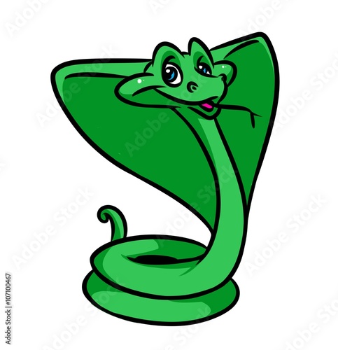 Snake cobra cartoon illustration isolated image animal character 