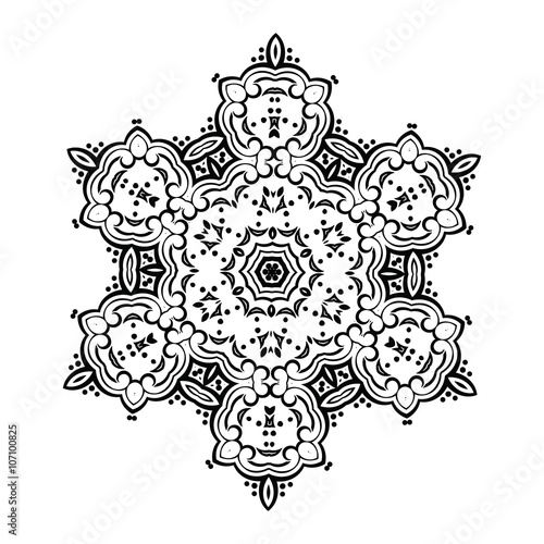Abstract kaleidoscope Ornament round mandala. Geometric circle.