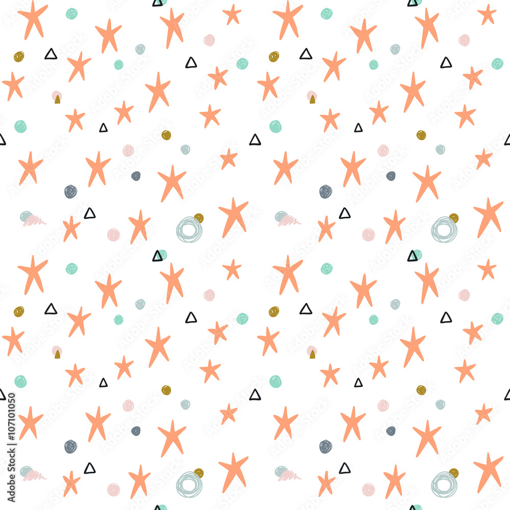 Cute modern seamless pattern with stars Cute modern seamless pattern with stars