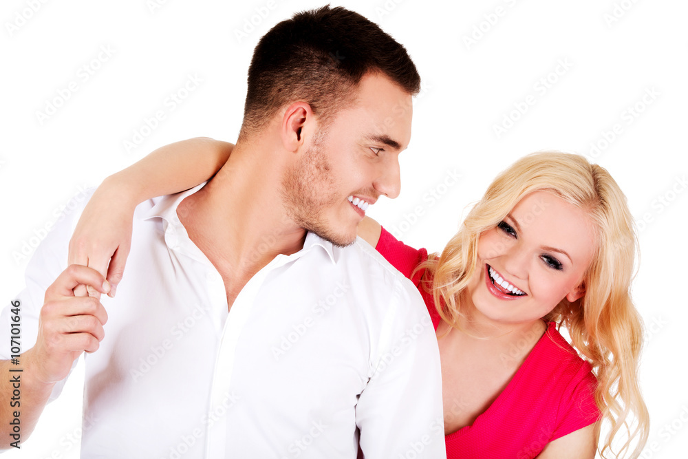 Funny love couple making stupid faces Funny love couple making stupid faces