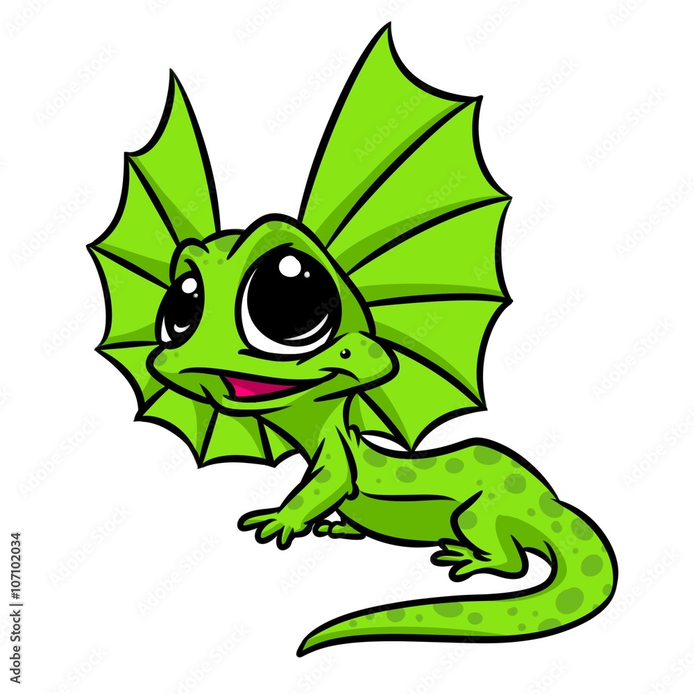 Little lizard big eyes cartoon illustration isolated image animal character Little lizard big eyes cartoon illustration isolated image animal character