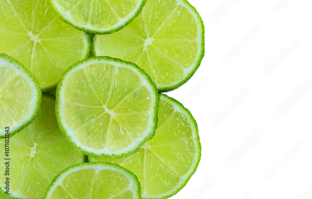 Lime isolated on white background with copy space