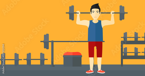 Man lifting barbell.