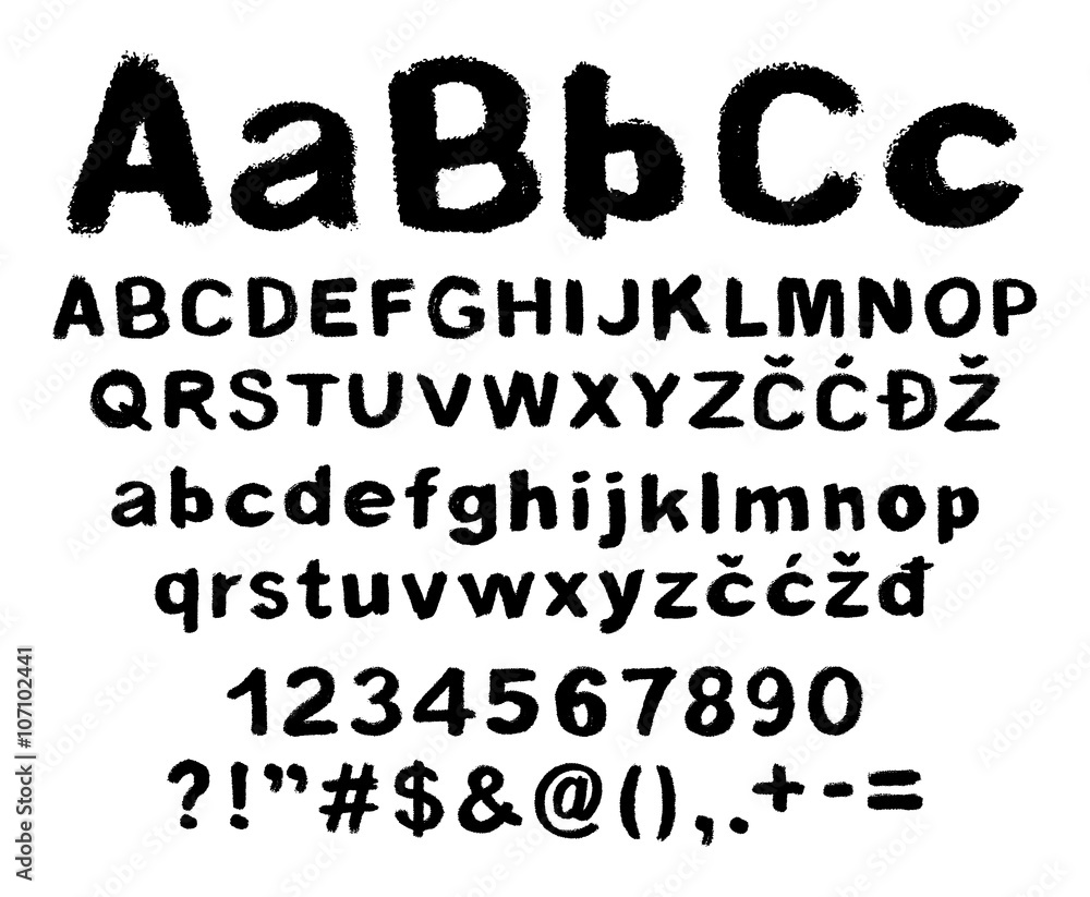 Hand drawn alphabet, brush stroke imitation - version 1. EPS8. Hand drawn alphabet, brush stroke imitation - version 1. EPS8.