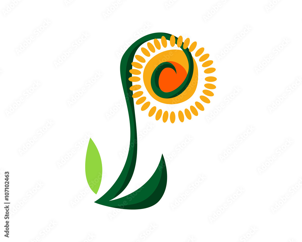 flower logo. florist shop icon. vector illustration.