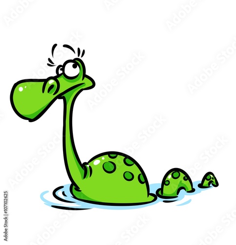Loch Ness monster caricature parody cartoon illustration animal character 