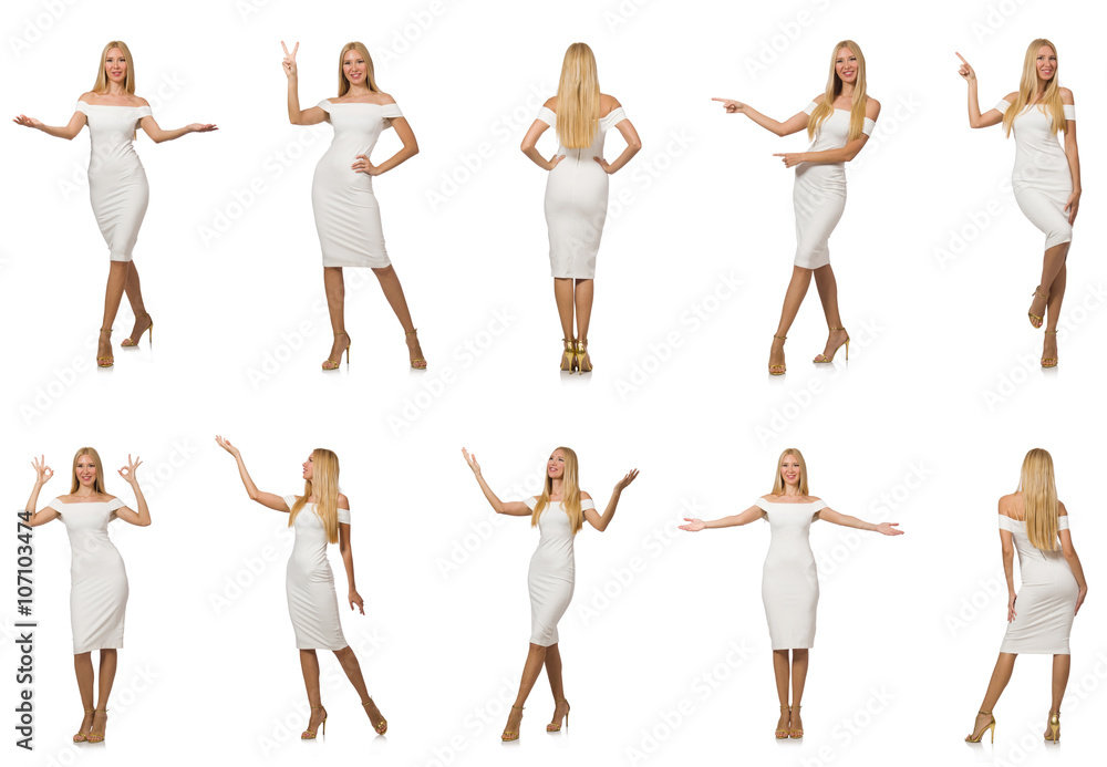 Composite photo of woman in various poses Composite photo of woman in various poses