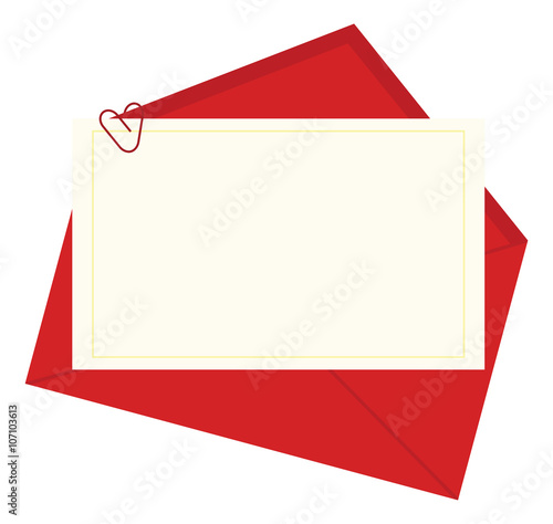 open envelope with paper  Vector illustration