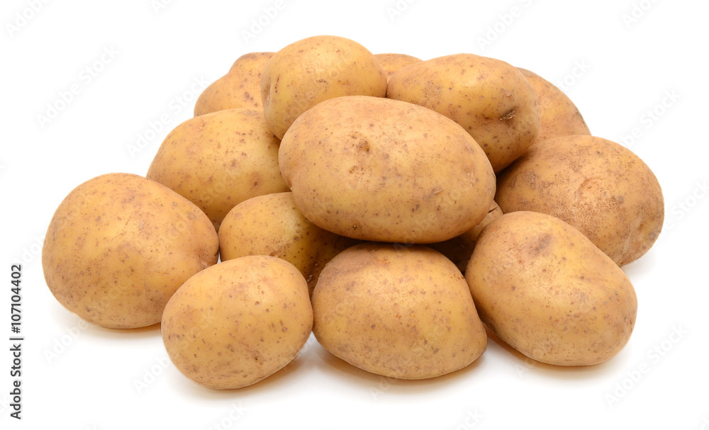 Red potatoes isolated on white background Red potatoes isolated on white background