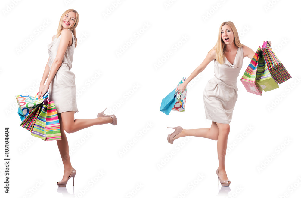 Attractive woman after good shopping Attractive woman after good shopping
