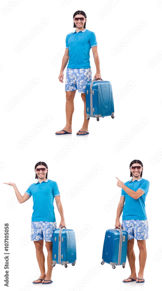 Man preparing for this summer vacation Man preparing for this summer vacation