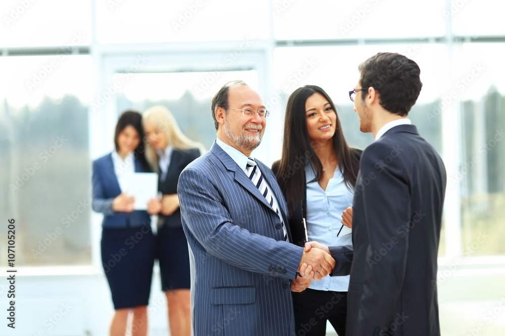 meeting business partners in the office meeting business partners in the office