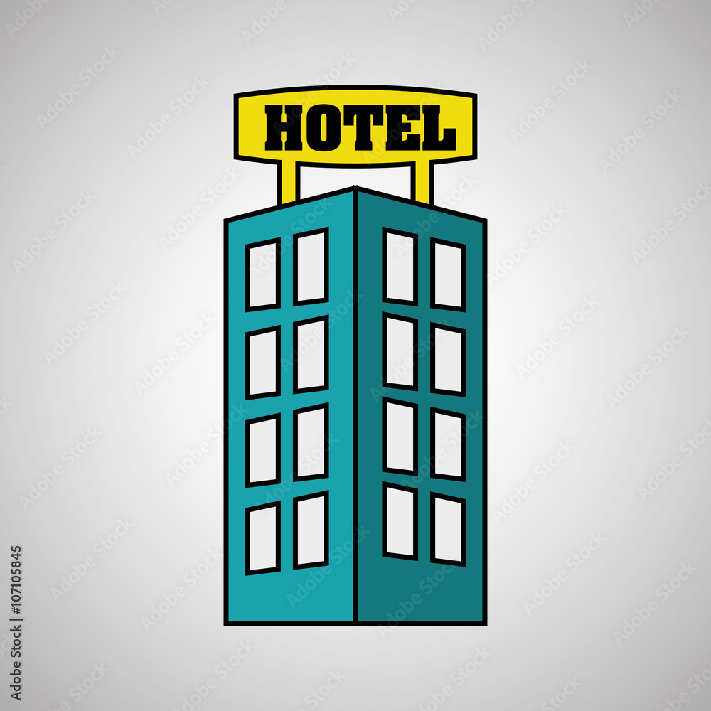 hotel building design, vector illustration hotel building design, vector illustration