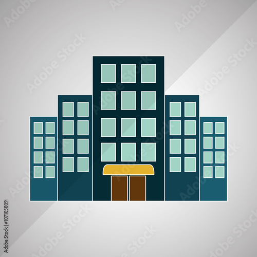 hotel building design, vector illustration
