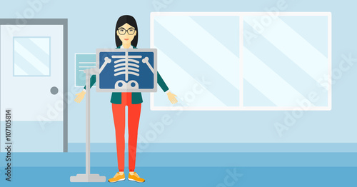 Patient during x-ray procedure.