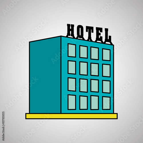 hotel building design, vector illustration