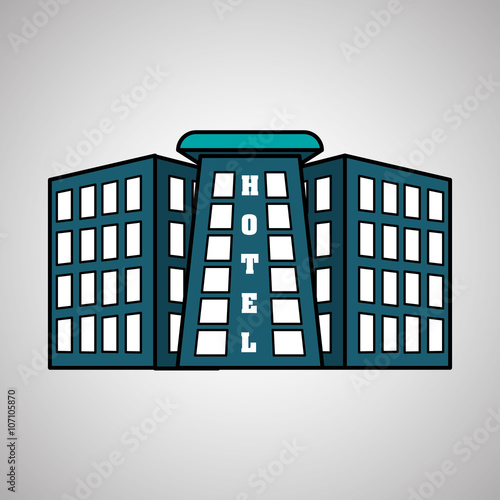 hotel building design, vector illustration
