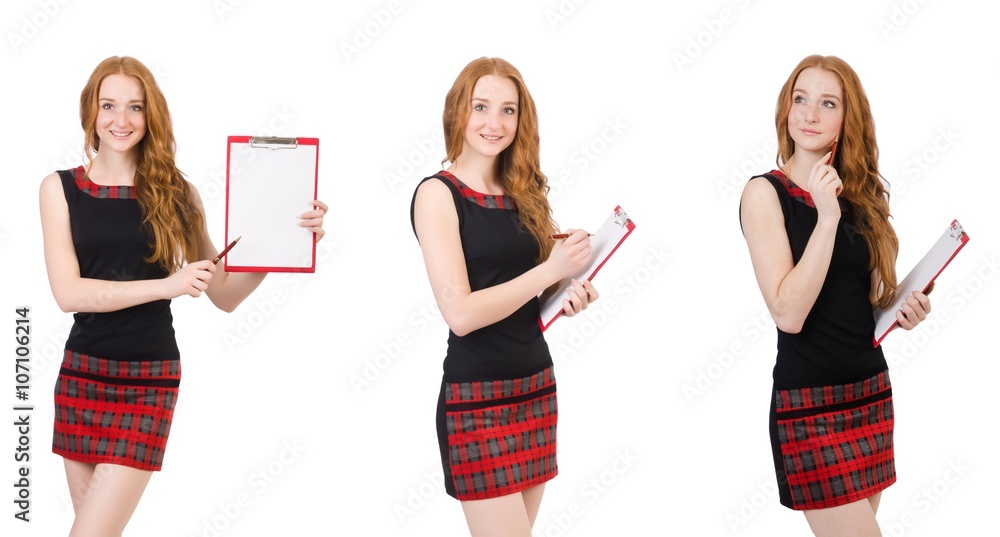 Young student in various poses isolated on white Young student in various poses isolated on white