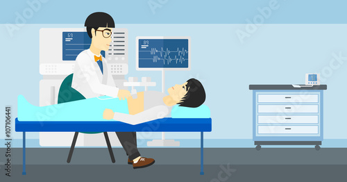 Patient under ultrasound examination.