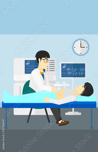 Patient under ultrasound examination.