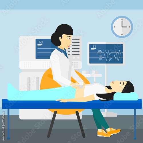 Patient under ultrasound examination.