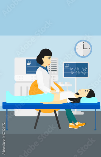 Patient under ultrasound examination.