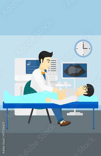 Patient under ultrasound examination.