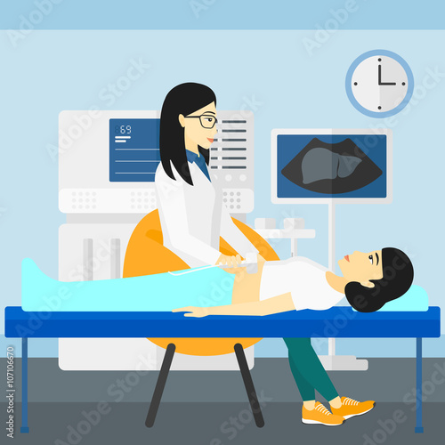 Patient under ultrasound examination.