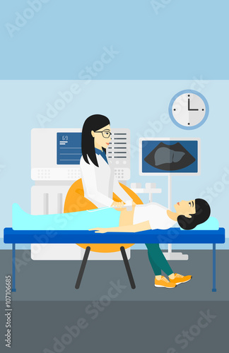 Patient under ultrasound examination.