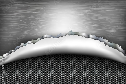 steel metallic background with holes and shadow