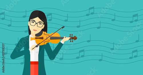 Woman playing violin.