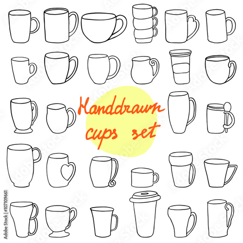 Set of tea and coffee cups.